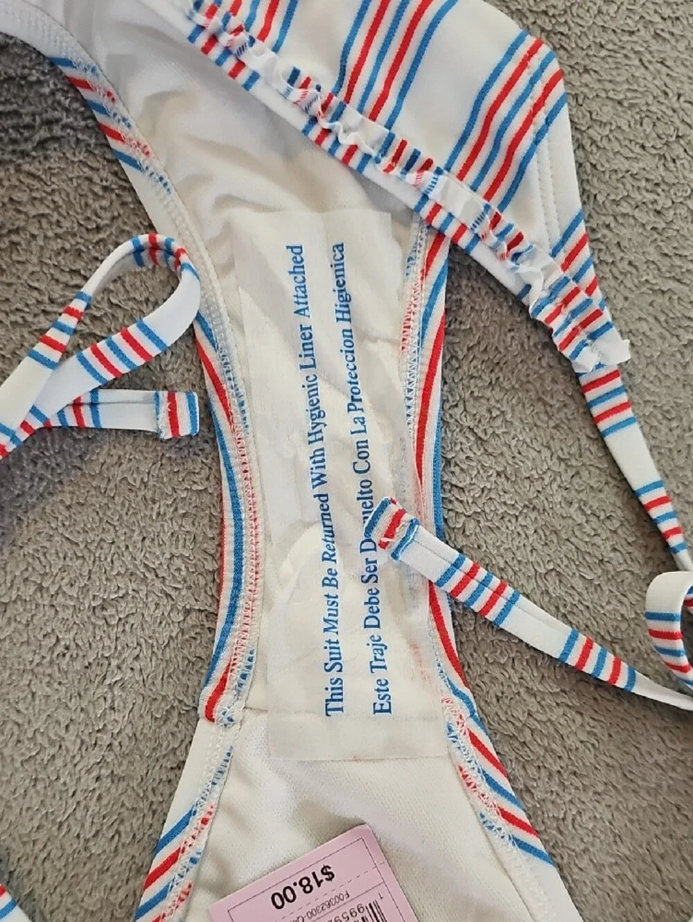 Wild Fable Women S Textured Ruffle Edge Red/White/Blue Triangle Style Bikini Set
